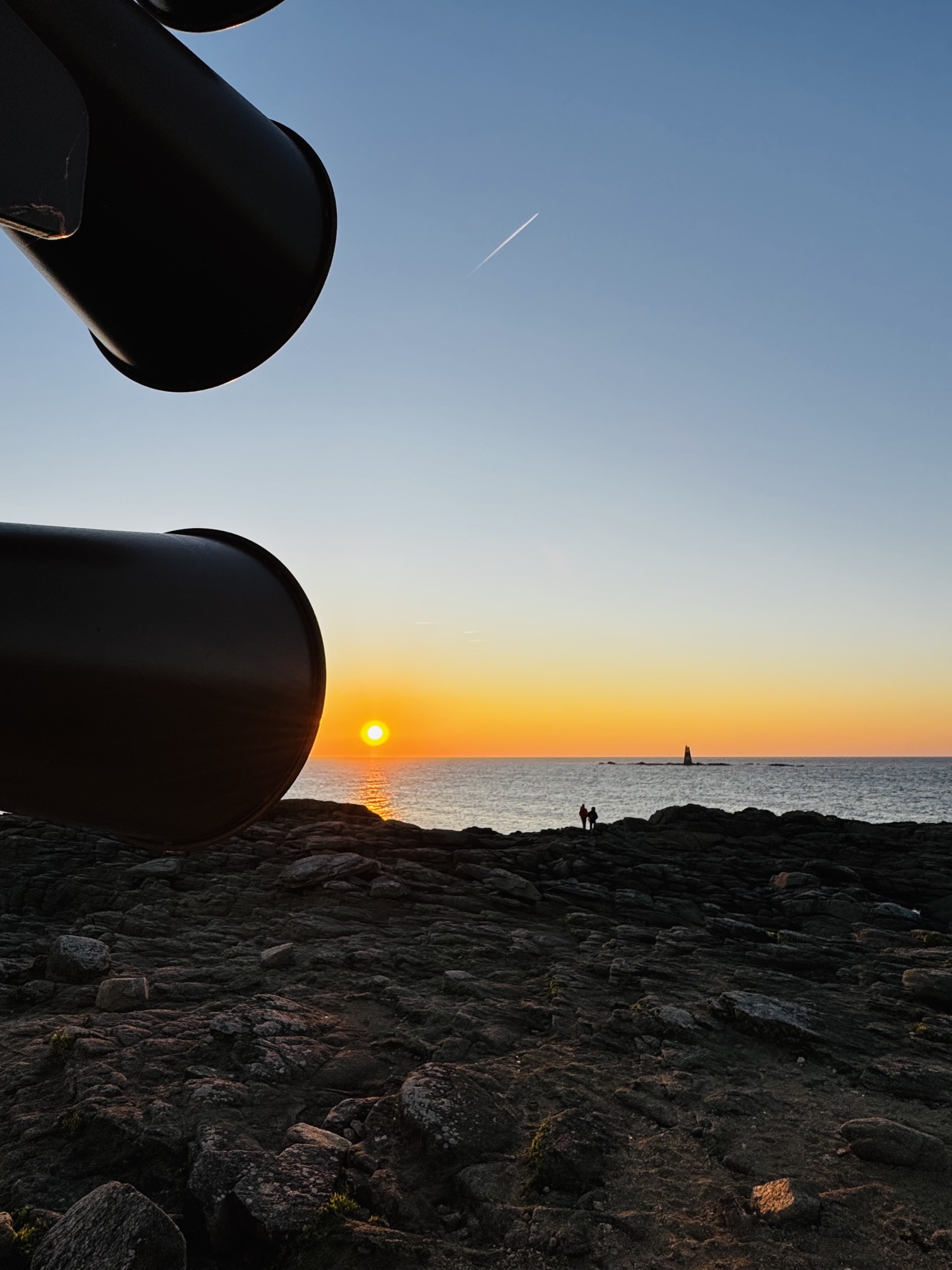 Les cornes de brume de la Pointe du But au coucher de soleil, île d'Yeu